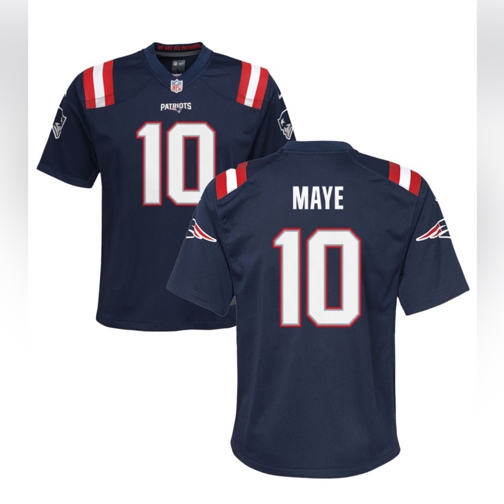 NFL Patriots Youth Medium, Drake Maye #10